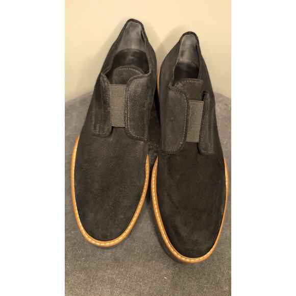 Vince Davy suede black slip-on platfrom oxford shoes 6 - Picture 4 of 9